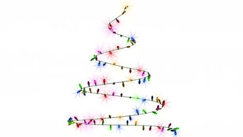 Seamless animation of a blinking colorful Christmas garland.
