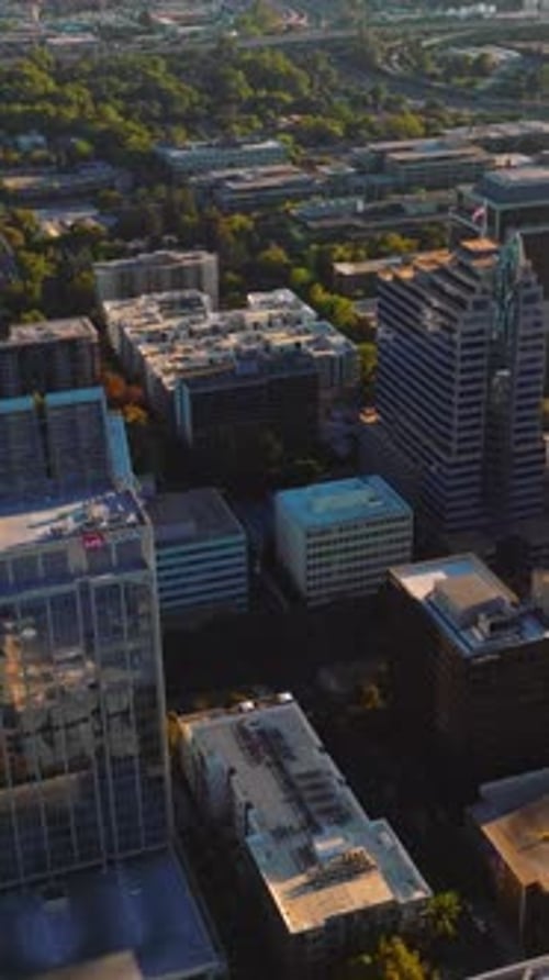 Modern scenery of Sacramento, California, USA. Lovely green city panorama on sunny daytime