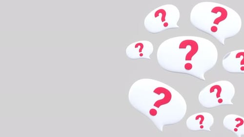 3D Animated Speech Bubbles with Question Mark for Business, Explainer Video and Marketing Videos.