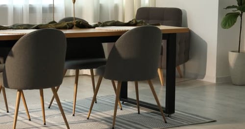 Elegant Dining Room Interior with Modern Table Setting