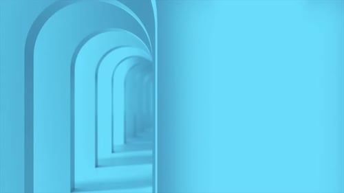 Abstract Blue Arch Tunnel Geometric Background Animation