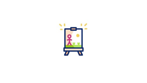 Animated Easel Painting Reveal Icon