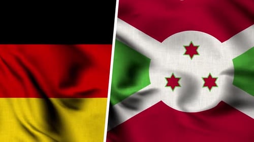 Realistic Waving Flags of Germany and Burundi
