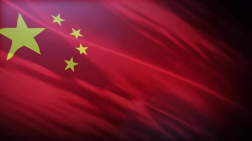Dynamic China National Flag Waving Animation