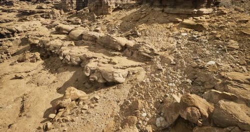 Rocky Geological Formation in a Dry Desert Landscape During Daylight