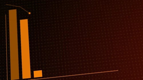 Animated Financial Data Bar Chart with Downtrend Line