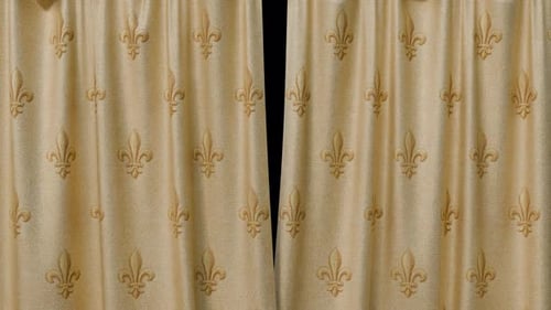 Royal Golden Curtain Closing And Opening