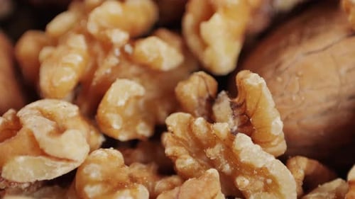 Close Up of Fresh Shelled Walnuts