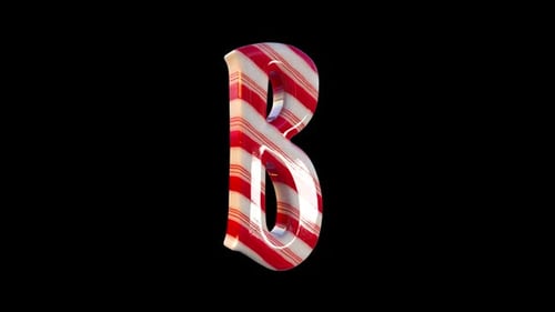 Christmas Candy Cane Letter B Loop