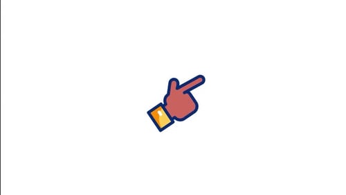 Flat Design Animated Finger Heart and Pointer Hand Gesture