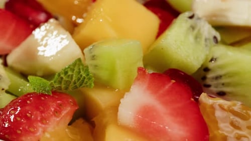 Close Up of Refreshing and Colorful Fruit Salad