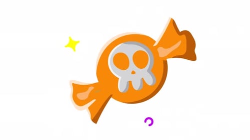 Animated Halloween Candy with Skull Design