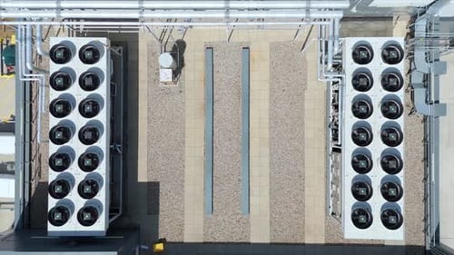 Aerial View of Industrial Air Conditioning Units