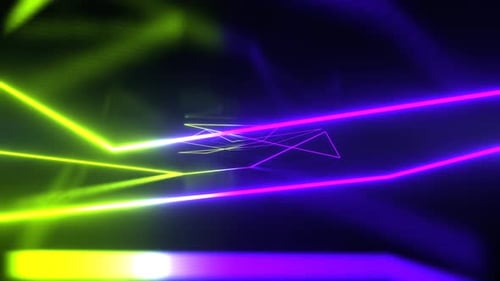 Purple And Light Green Abstract Neon Corridor Background Vj Loop I 4K
