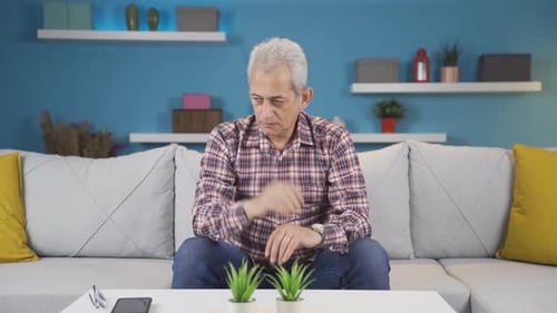 Man with Psychological Problems alone at home.