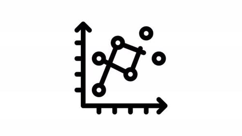 Animated Scatter Plot Connecting Data Points Line Icon