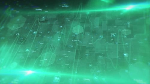 Digital Chemistry Science Background Animation with Glowing Elements