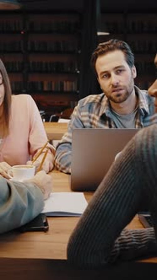 Diverse Multicultural Young People Students Engaged in Learning at Library