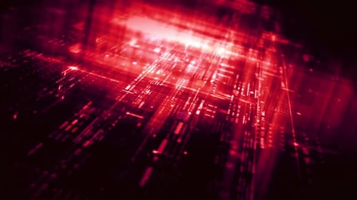 Glowing Red Digital Data Stream Futuristic Abstract Background