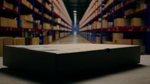 Scanner Scan Delivery Box in Storage Ecommerce Shop Man Packing Goods and Clothes Second Hand