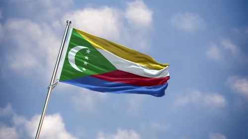 Realistic Flag Comoros