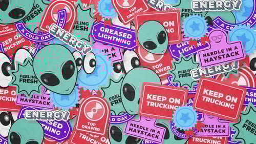 Playful Retro Pop Art Animated Stickers Background