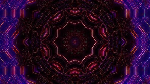 Abstract background moving stripes and flashing with shining light dots. Animation with circles