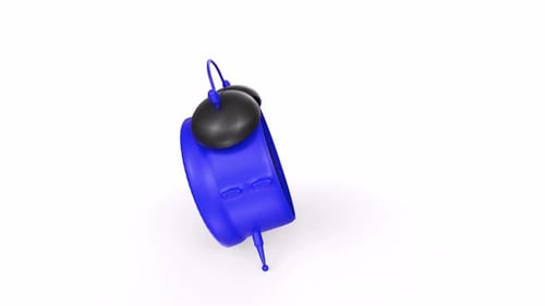 Rotating Blue Alarm Clock 3D Animation