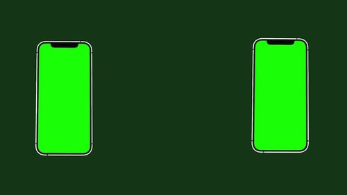 Green screen smartphone on green background