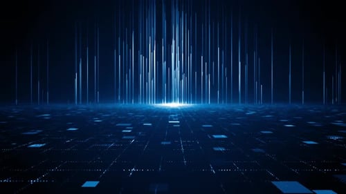 Abstract Server Room Business Corporate Technology Particles Tunnel Digital Background Loop