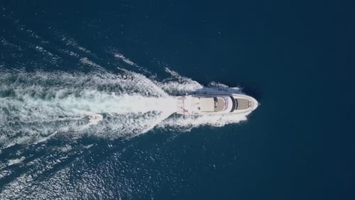 White sailing Yacht cruising at The Mediterranean Sea