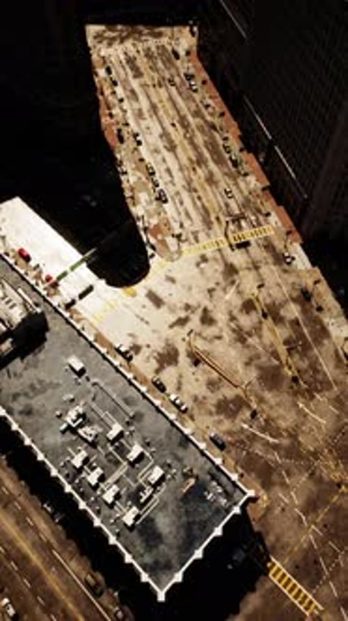 A Busy City Parking Lot Seen From Above