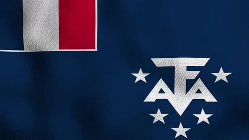 French Southern and Antarctic Lands Flag Waving Animation