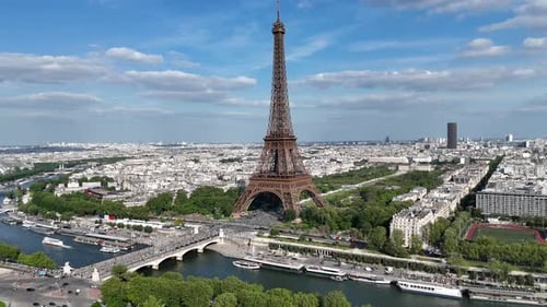 Paris Skyline At Paris In France Island France.