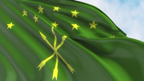 Adygea Flag Waving
