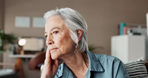 Senior Woman Close-up Touching Face