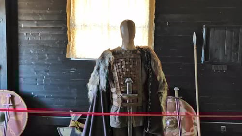 Medieval Viking Warrior Clothes Costume. Zoom In Shot