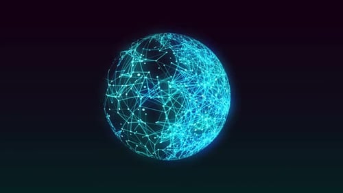Abstract Digital Network Sphere Rotation Loop