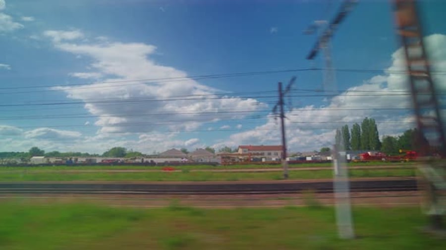 View From the Window of High Speed Train Beautiful Trip with ...