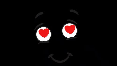 Heart Eyes Looking Left And Right On Alpha Channel