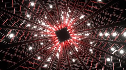 Red And White Bright Glow Strobe Tunnel Background Vj Loop In HD