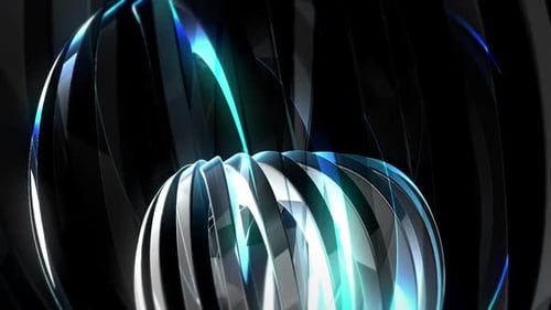 Abstract Futuristic Rotating Sphere with Glowing Blue Lines Loop Background