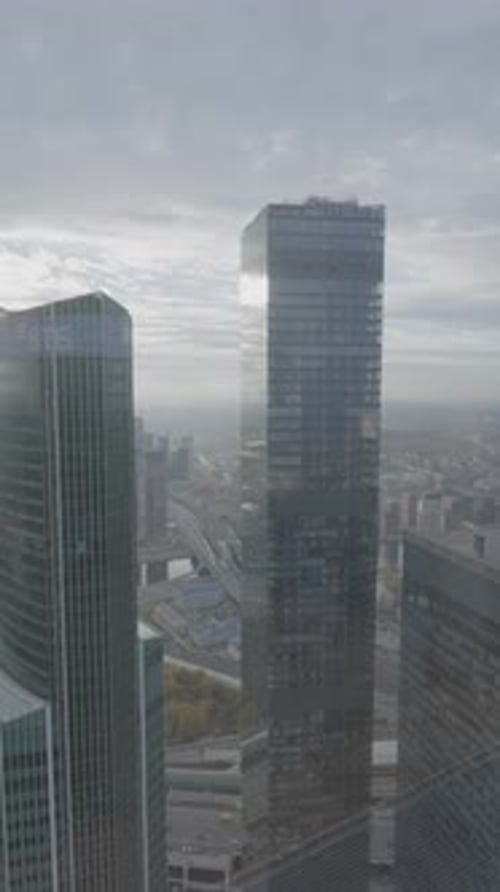 A Stunning Modern Skyline View Featuring a Cloudy Atmosphere Above the City Landscape Action