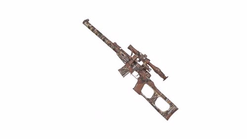 Rotating Camouflage Sniper Rifle with Scope