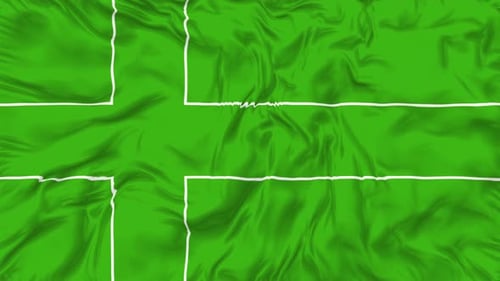 Waving Green Cross Flag Background Loop