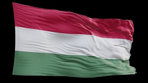 Realistic Waving Hungary Flag Loop
