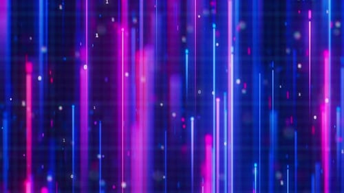 Big Data, vitesse de la lumière, flux direct vers le haut, flux de données numériques abstraits de l'informatique quantique