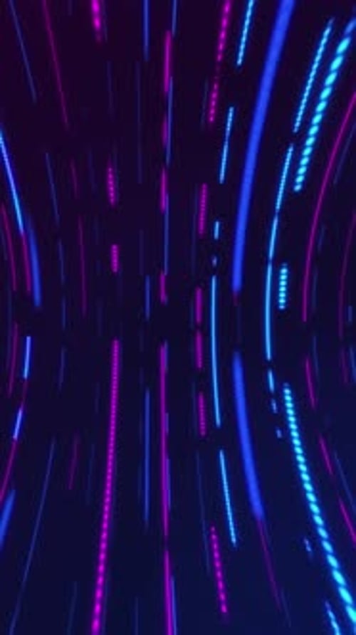Neon Glowing Digital Lines Vertical Background