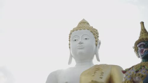 Two Golden Buddhist Monuments in a Temple in Northern Thailand