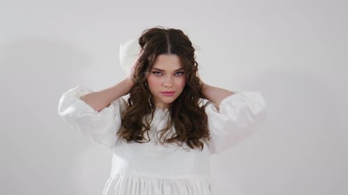 Beautiful Woman Posing in Studio